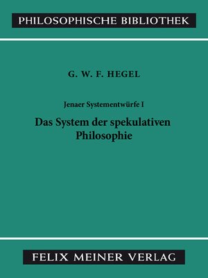 cover image of Jenaer Systementwürfe I